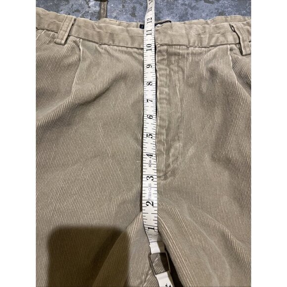 Dockers Corduroy Pants Men’s Size 36x32 Tan Relaxed Fit Pleated Cuffed Casual - Picture 8 of 11